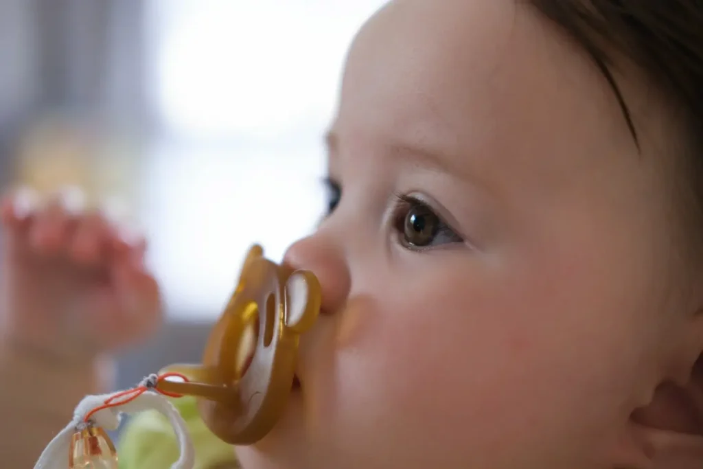 A close up portrait of a baby taken with the Fuji 35mm f2 lens.