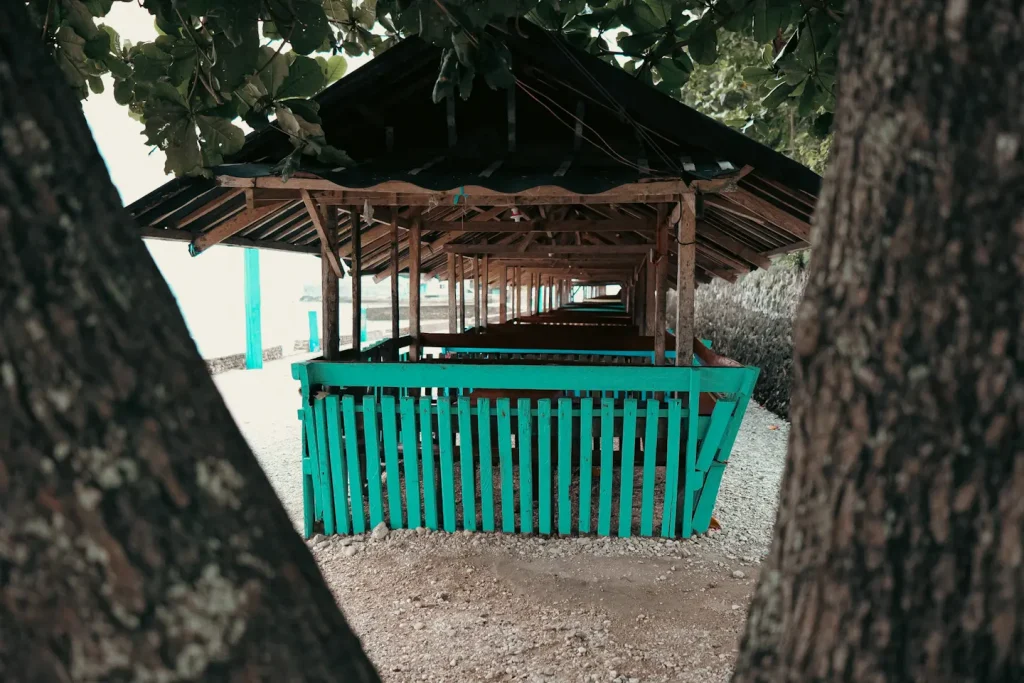 A beach cottage on a beach in the Philippines. 